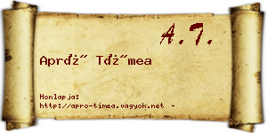 Apró Tímea névjegykártya